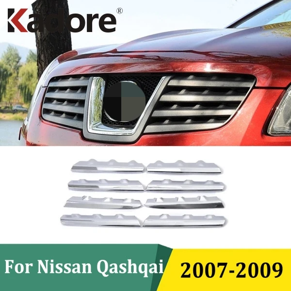 

Для Nissan Qashqai 2007 2008 2009, хромированная передняя центральная решетка, гоночная решетка, защитная крышка, аксессуары для стайлинга автомобиля