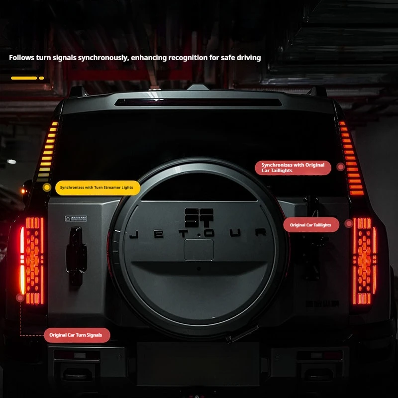 For Jetour G700 LED Side Board Light Car Rear Lamp Turn Signal Warning Stream LED D-Pillar Light for Vehicle