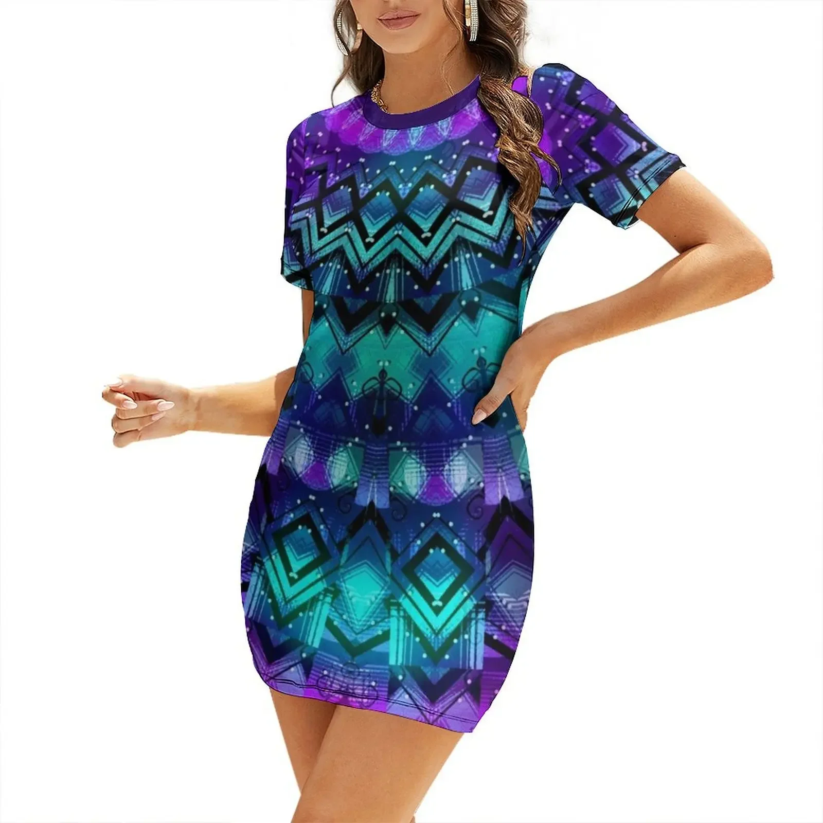 

Celestial Midnight Mandala Half Short-Sleeved Dress dress for women 2025 women's summer dress 2025 party dresses woman