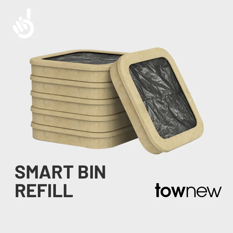 Townew-Refill Ring for Smart Trash Can, 6Packs per Box, Suitable for T1 and T-Air, Easy Install, Replacement, Auto-Sealed