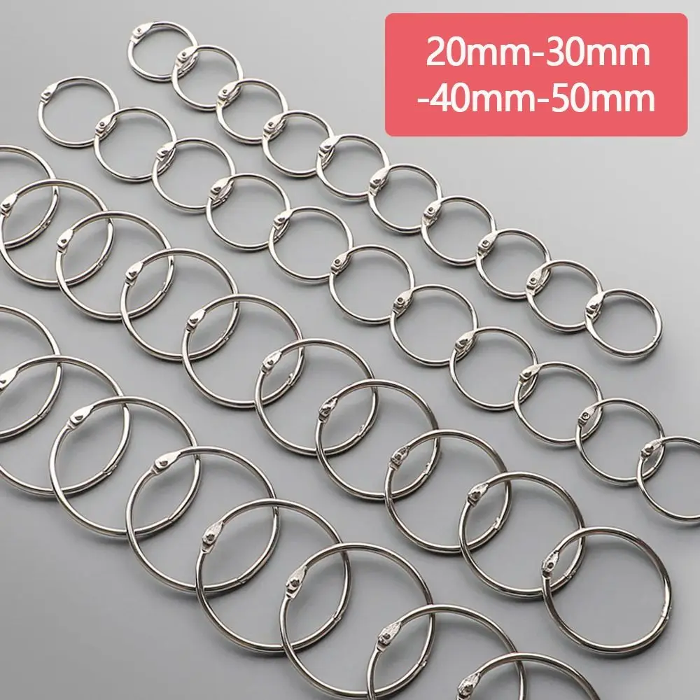 High-quality Metal Binder Ring 20/30/40/50mm Office Supplies Loose-leaf Ring Clip Silver/Rose Gold Binding Clip Cards