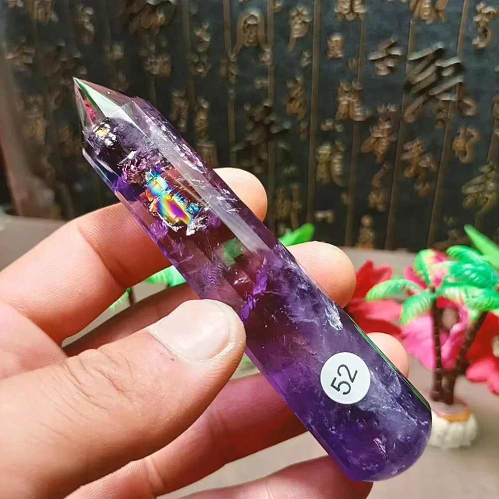 Natural quartz crystal energy Brazilian amethyst stick dots, clear and spiritual tablets, quartz, clear, fashionable, home decor