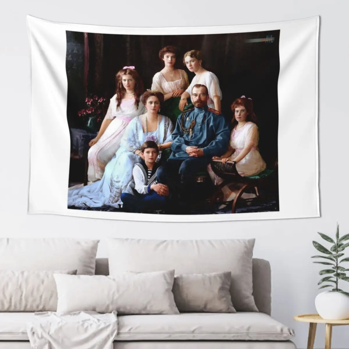 

Colorized Romanoff Family Portrait 1913-14 Tapestry Room Aesthetic Wall Coverings Tapestry