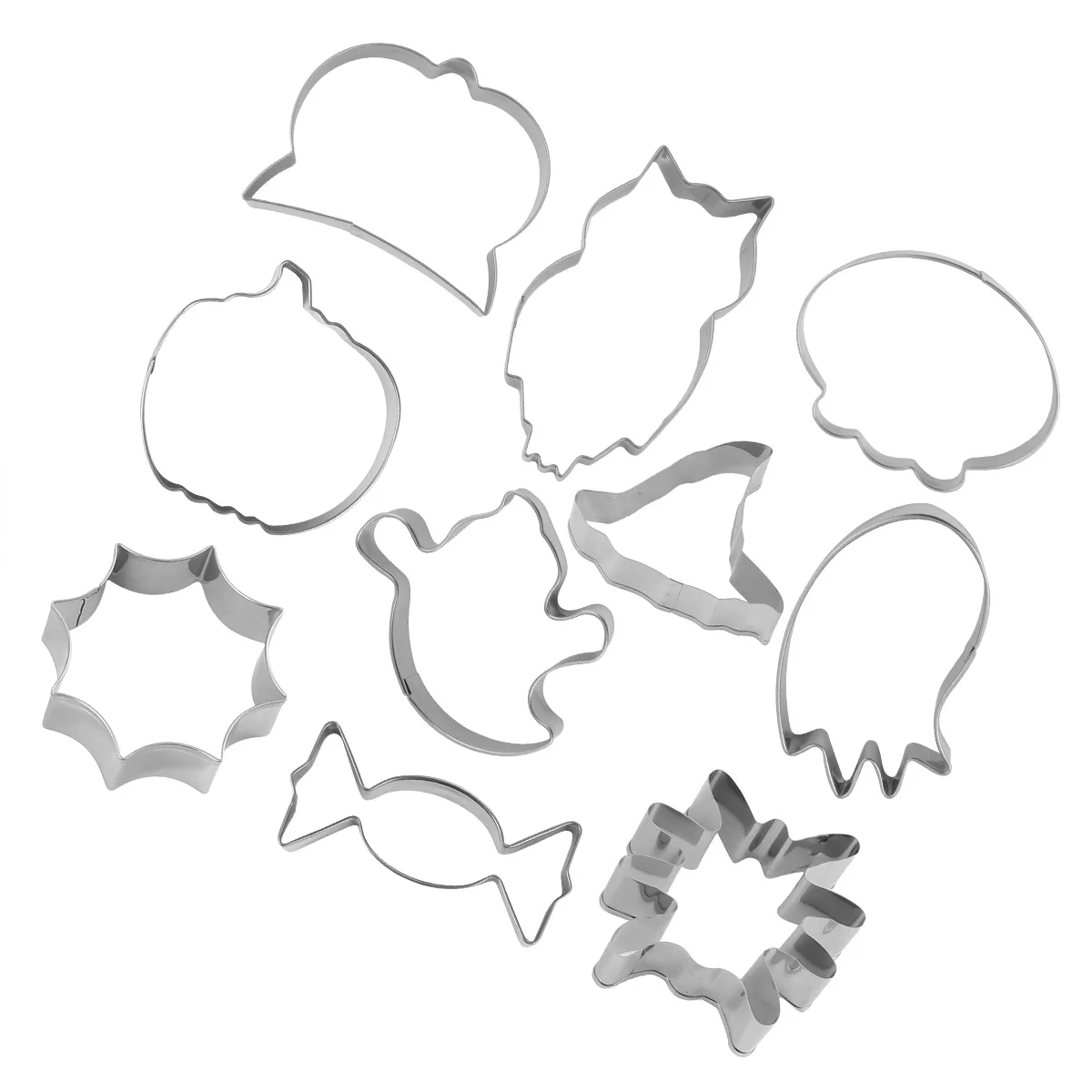 10 szt. Bezpieczne foremki do ciastek Halloween, losowy styl, foremki do pieczenia do użytku domowego i profesjonalnego, akcesoria do pieczenia ciastek.