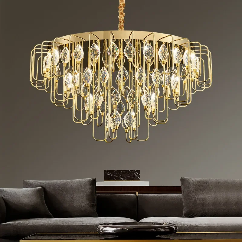 

DORIAN Modern Luxury Crystal Chandelier LED Fashion Creativity Living Room Restaurant Bedroom Villa Hotel Duplex Pendent Lamp