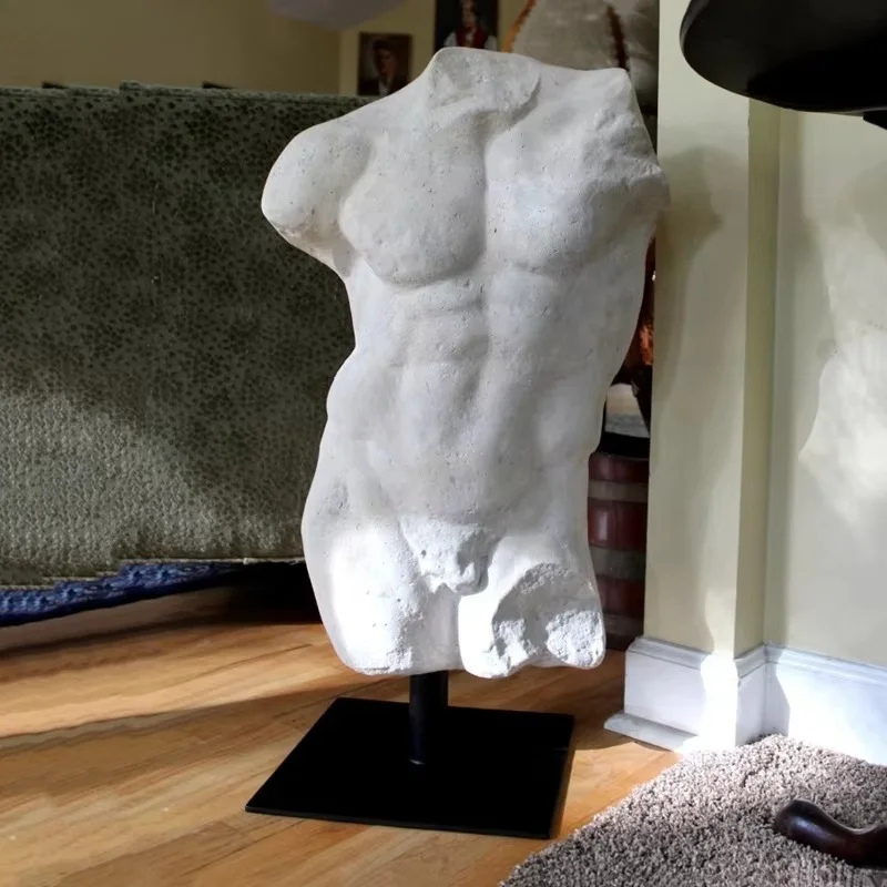 Art Deco High Quality Hand Carved Natural Marble Male Nude Torso Sculpture Nude Bust
