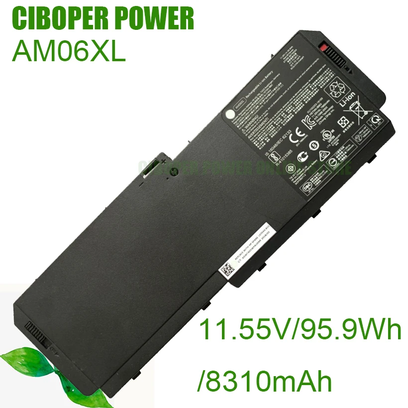 CP Genuine Laptop Battery AM06095XL AM06XL 11.55V/8310mAh/ 95.9Wh For Zbook 17 G5 Series L07350-1C1 L07044-855 HSTNN-IB8G