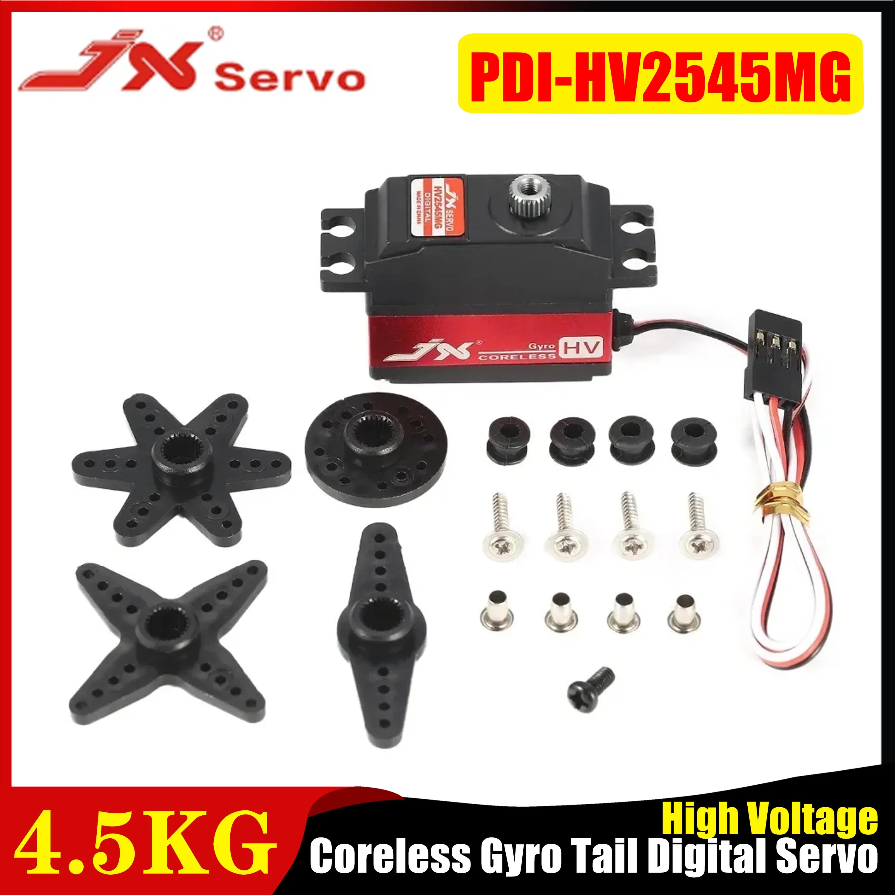 

JX PDI-HV2545MG 25 г 4,5 кг Высоковольтный бессердечный гироскоп хвост цифровой сервопривод металлическая шестерня для вертолета RC 450 500 самолет с неподвижным крылом