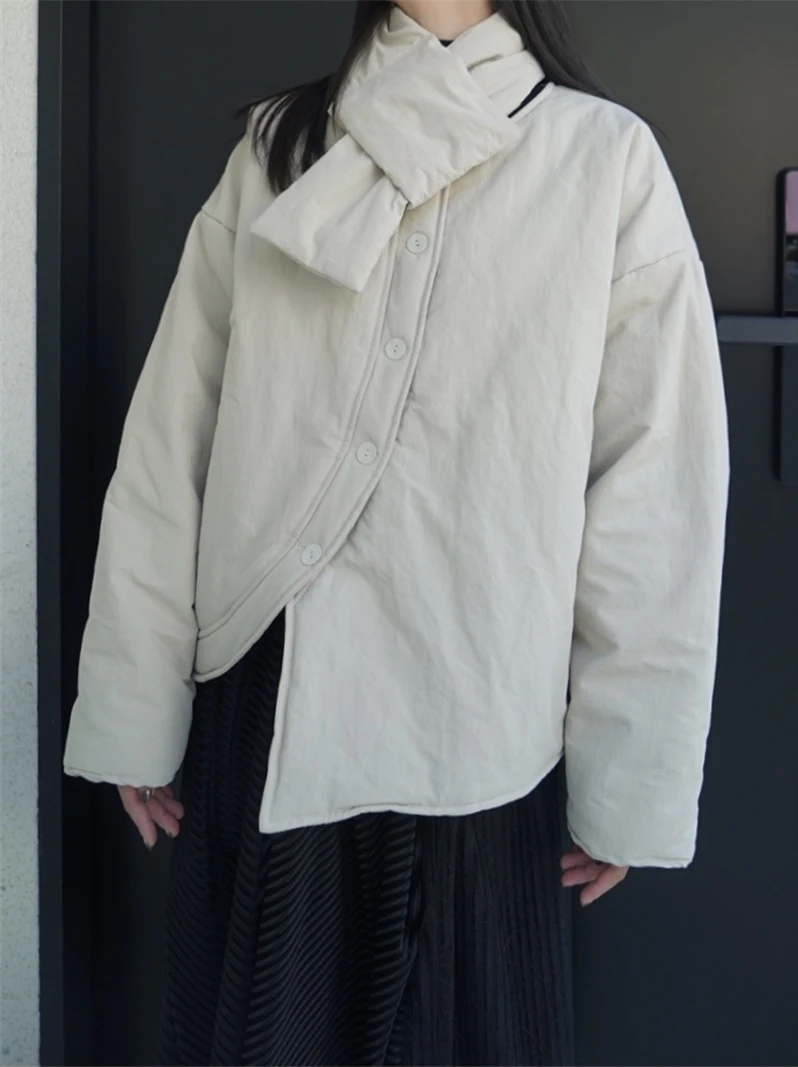 

Повседневная свободная хлопковая куртка-пуховик MOONLET, маленький размер, прочная, легкая, теплая, с круглым вырезом, на одной пуговице