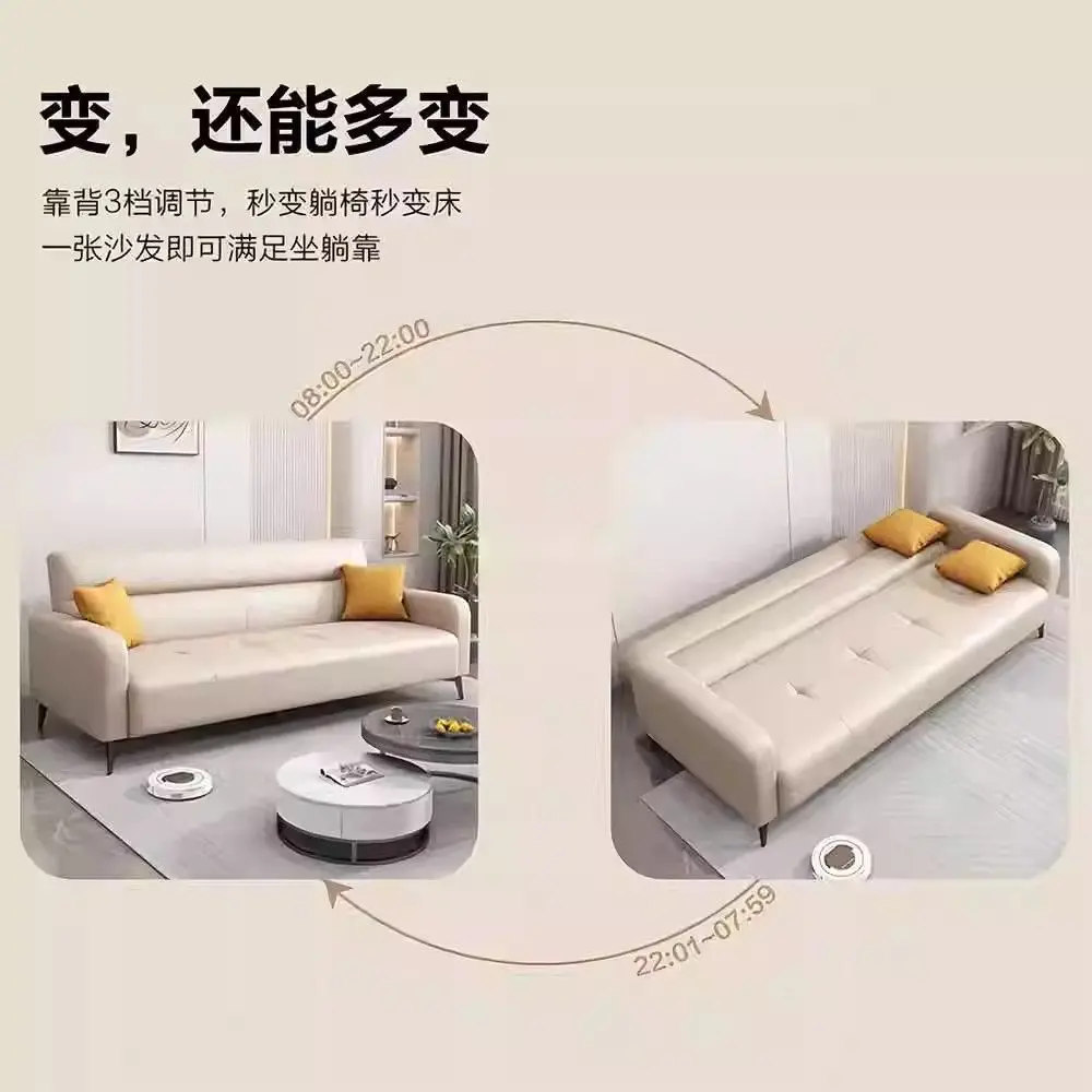 Simples, moderno, dobrável, sofá-cama, dupla finalidade, tecido, sofá pequeno apartamento sala de estar
