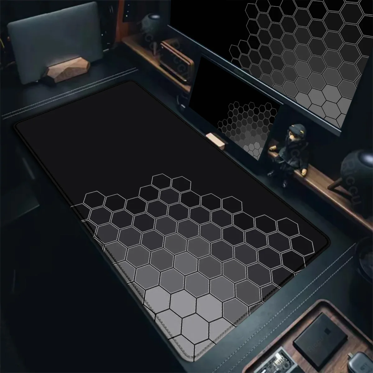 لوحة ماوس الألعاب مسدس تصميم فني هندسي لوحة المفاتيح Deskmat Gamer لوحة ماوس كبيرة للكمبيوتر المكتبي ملحقات وسادة مضادة للانزلاق