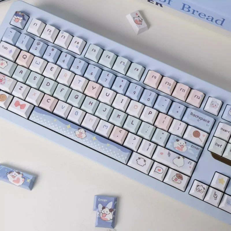 Cute Original Po Luo Keycap 149 Keys PBT 5-Side Sublimation Cherry/MDA Profile Keycap Customized Mechanical Keyboard Accessories