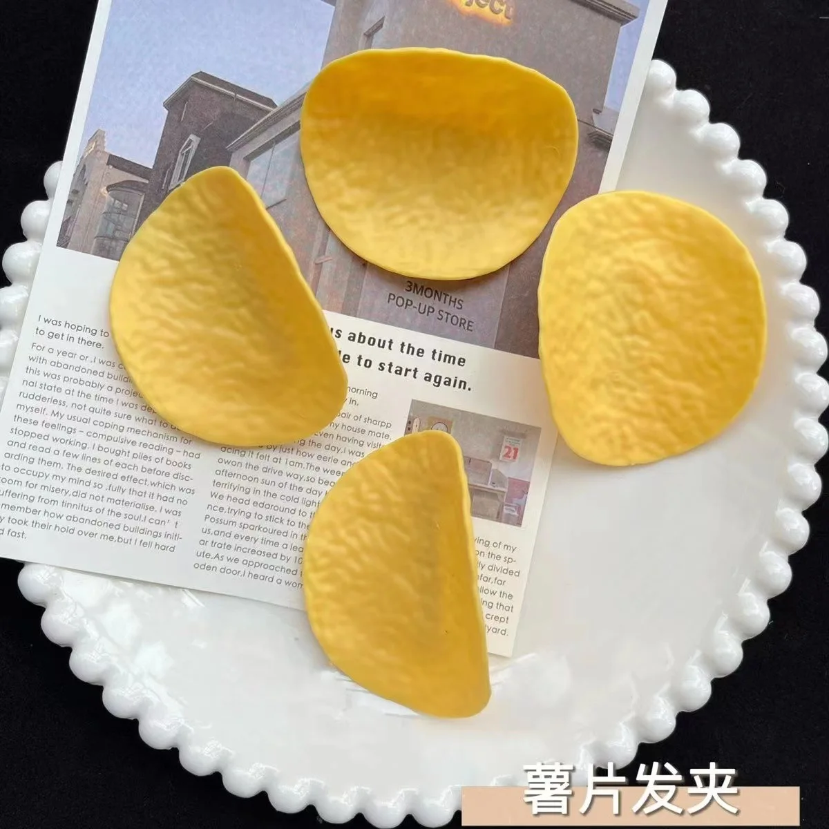 Simulation Potato Chips Hair Clip Cute Girls Students Duckbill Clip Creative Quirky Women Hair Accessories Cartoon Headdress