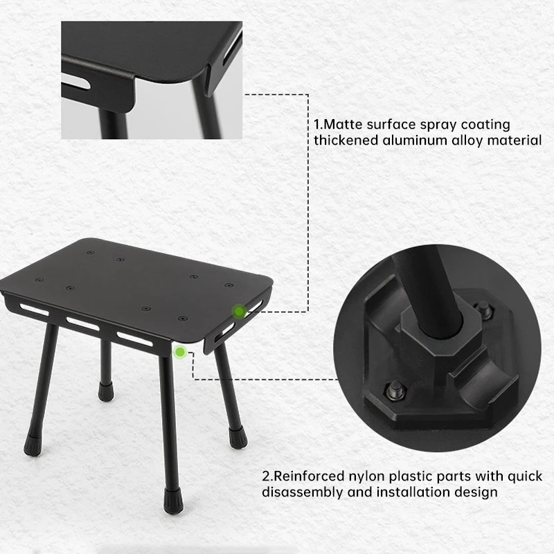 Outdoor portable tactical stool with storage bag table stool dual backpack road trip collapsible table picnic fishing stool