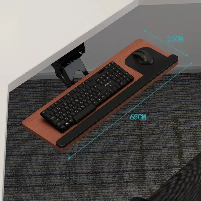Keyboard Tray Under Desk Sliding Drawer with Mouse Pad, Ergonomic Height Adjustable & Rotatable, Sturdy Stand for Home Office - view 5