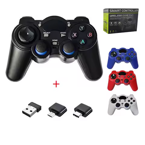 2.4G Controller Gamepad Wireless USB AdapterJoystick With Micro/Typec OTG Converter for P3 Android Phone Tablet PC Smart TV Box