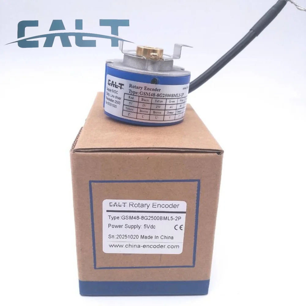 

CALT GSM48-08G2500BML5-2P Серводвигатель UVW 8 мм Энкодер полого вала 2500 PPR 5 В Линейный драйвер Выход 2 3 4 пары Полюсы Опционально