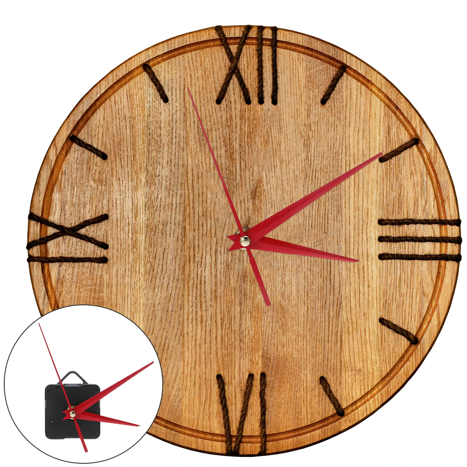 

Wall Clock Movement Kit 13Mm Shaft Silent High Precision Red Diy Replacement Part For Frameless Painting Home School Simple