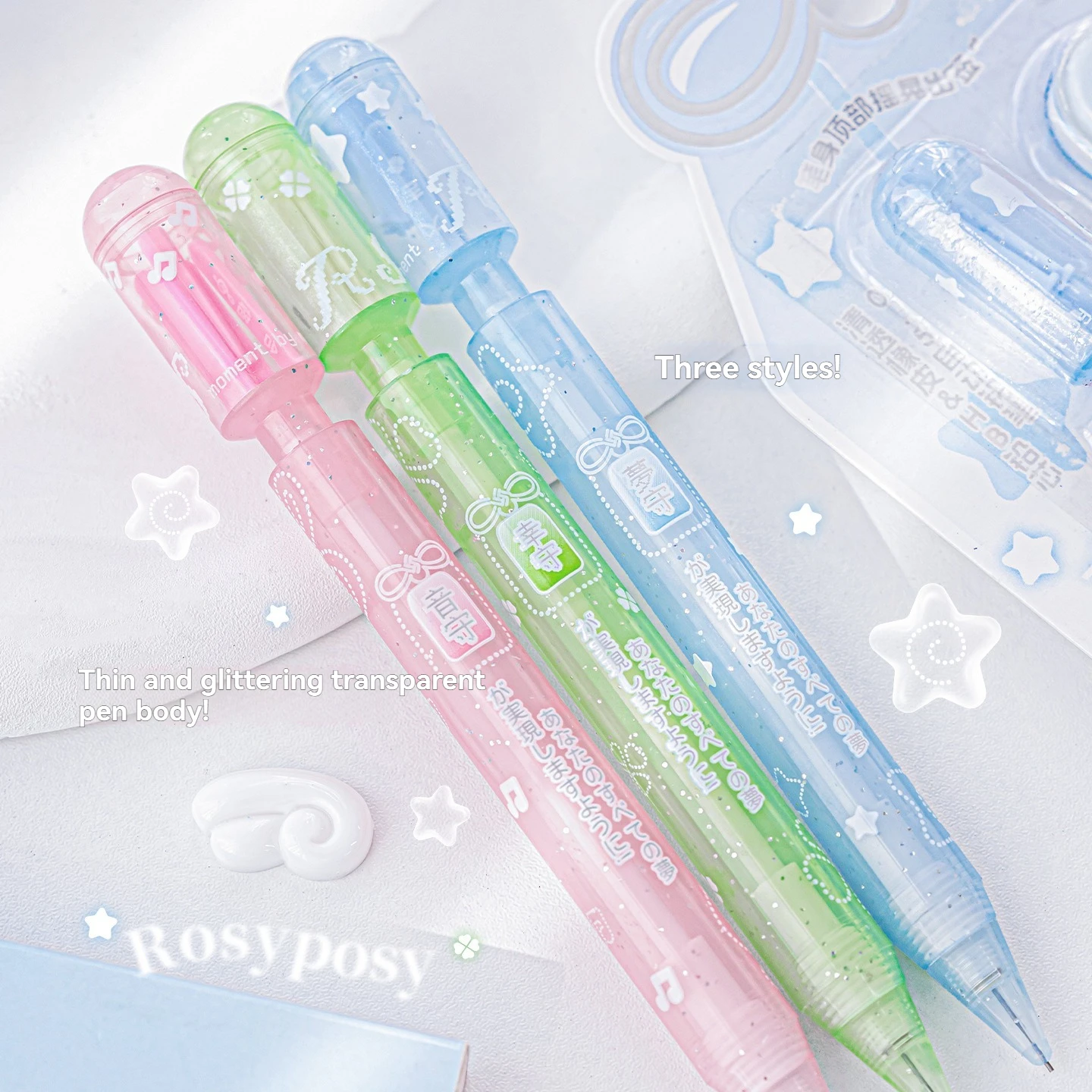 1PC Lottery Guardian Student Pencil Wind Clear Pencil Set Student Use Continuous Lead Automatic Pencil