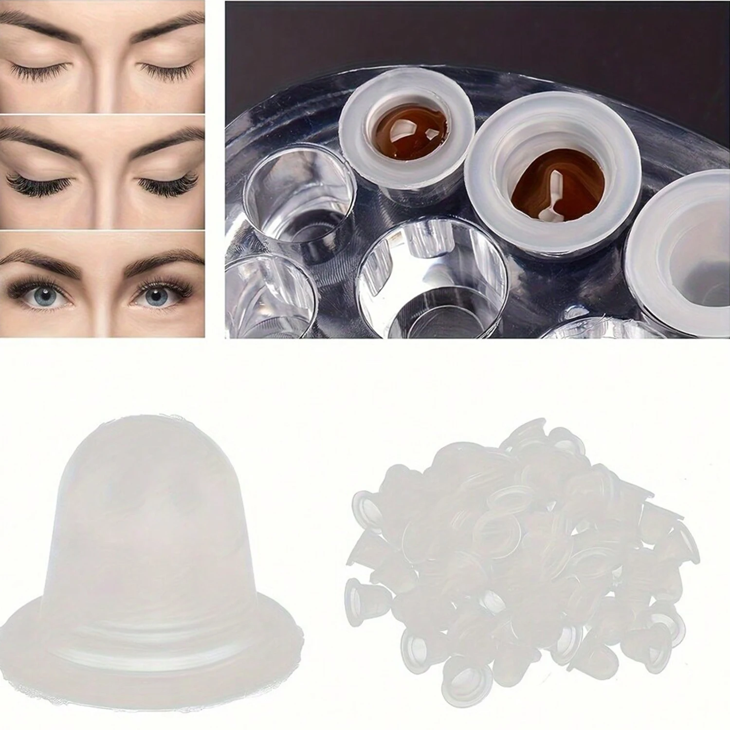 Disposable Silicone Tattoo Ink Cups Small Large Size Reusable Pigment Holder for Tattoo Permanent Makeup Practice