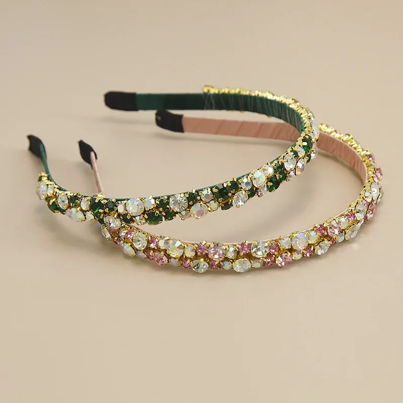 

High Grade Crystal Rhinestone Wrapped Headbands Fashion Hair Accessories for Women Trend Fine Edge Hairband Hair Band Hoop Girl