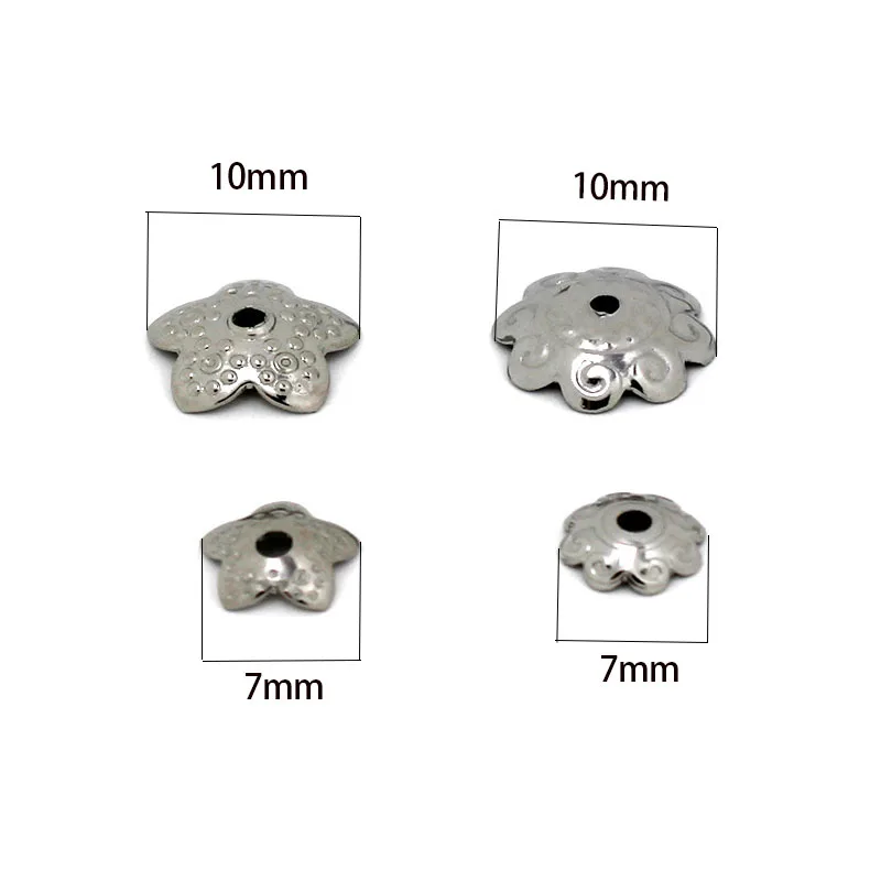 50pcs Stainless Steel Flower Bead Caps Gold Color 7mm 12mm Loose Spacer Bead Caps for Jewelry Making DIY Components Accessories view 3