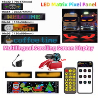 Car Led Panel LED Matrix Pixel Panel, USB 5V Scrolling Bright Advertising LED Signs, Flexible LED Car Sign Bluetooth App Control
