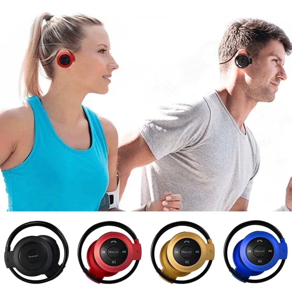 Mini Fones de ouvido compatíveis com Bluetooth sem fio, fones de ouvido dobráveis, TF, CD Card, inserir rádio, estéreo esportivo, gancho mãos livres