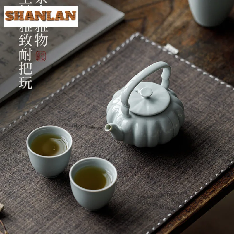 170 مللي أزور رو فرن الخزف رفع مقبض إبريق الشاي اليدوية الشاي المساعد على التحلل وعاء صانع الشاي غلاية مع ثقب الكرة خدمات الشاي الحرفية #6