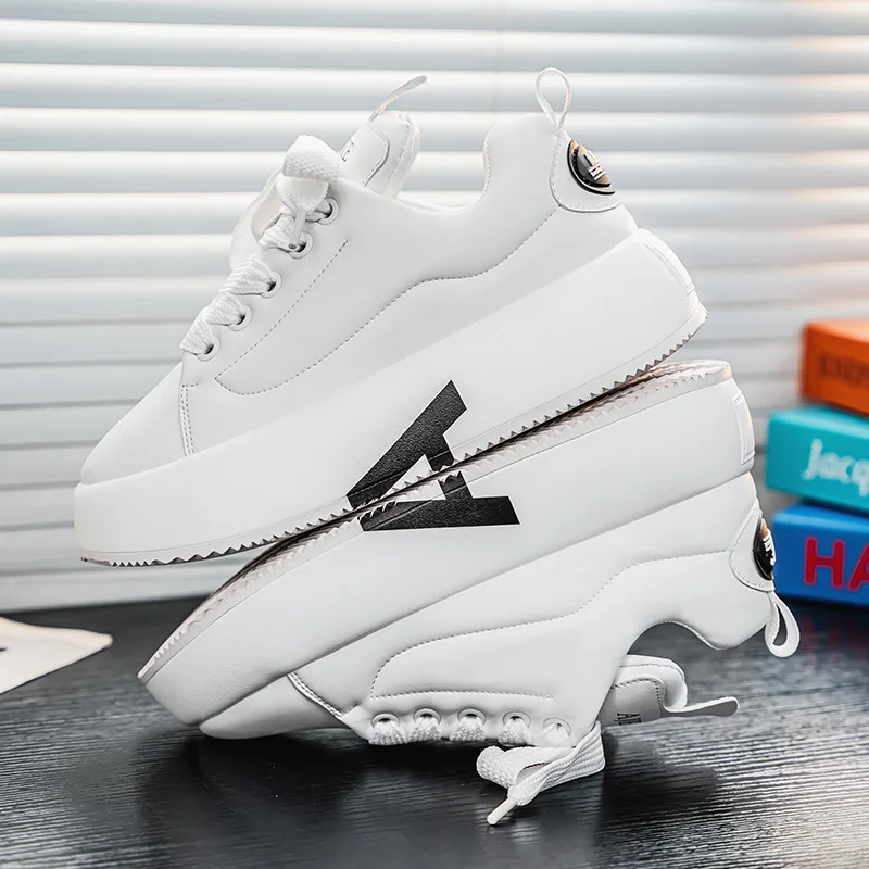 

Мужская повседневная обувь Street-chic, удобные мягкие мужские кроссовки, новинка 2024, мужская обувь на платформе, увеличивающая рост, Tenis Masculino