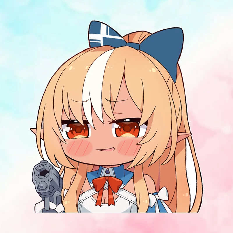 Earlfamily shiranui flare hololive menina kawaii adesivos chibi peeker anime arma dos desenhos animados decalques kawaii acessórios do carro gadget