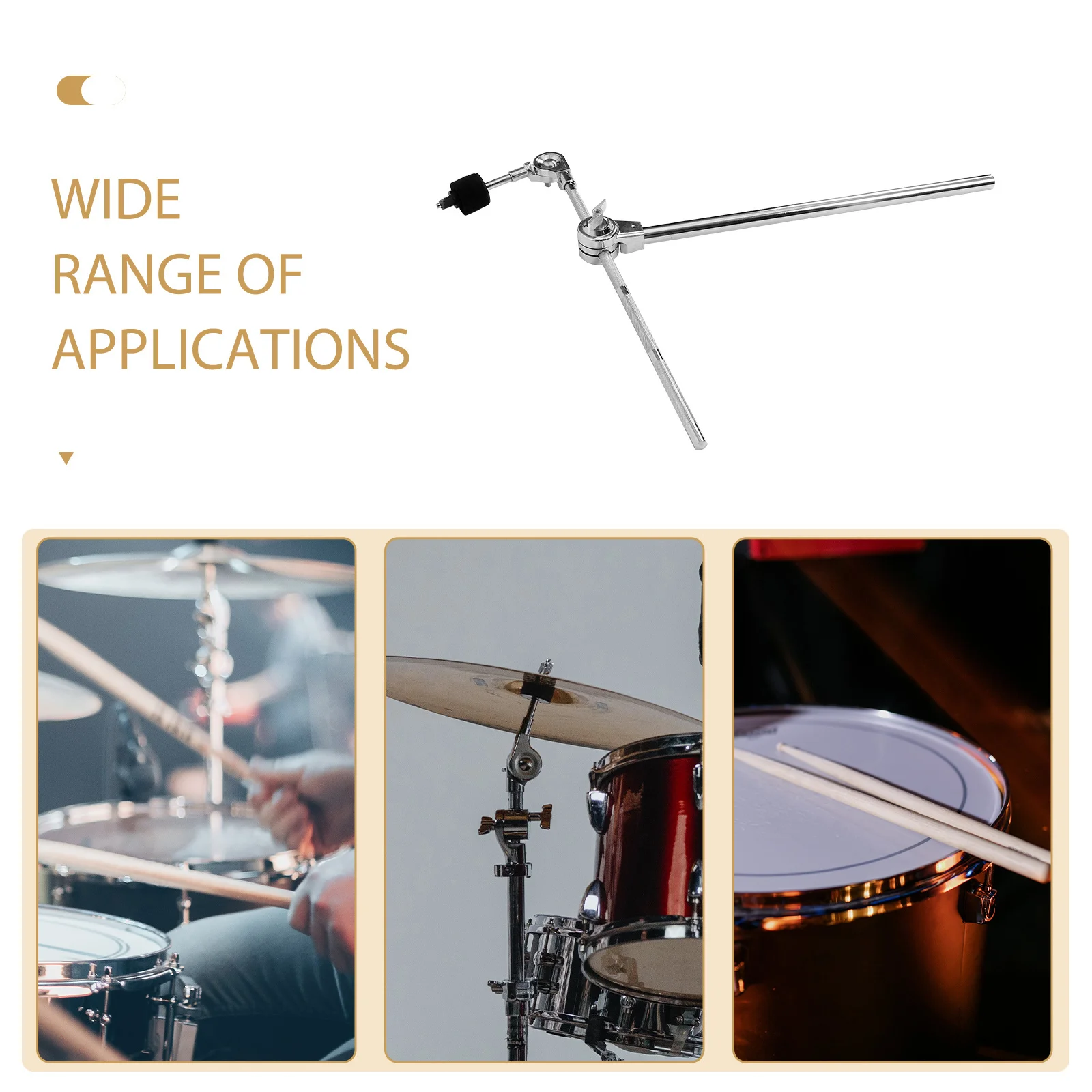 

Cymbal Boom Arm For Stand Adjustable Heavy Duty Metal Drum Cymbal Holder Stable Support Mount Replacement Part Instrument