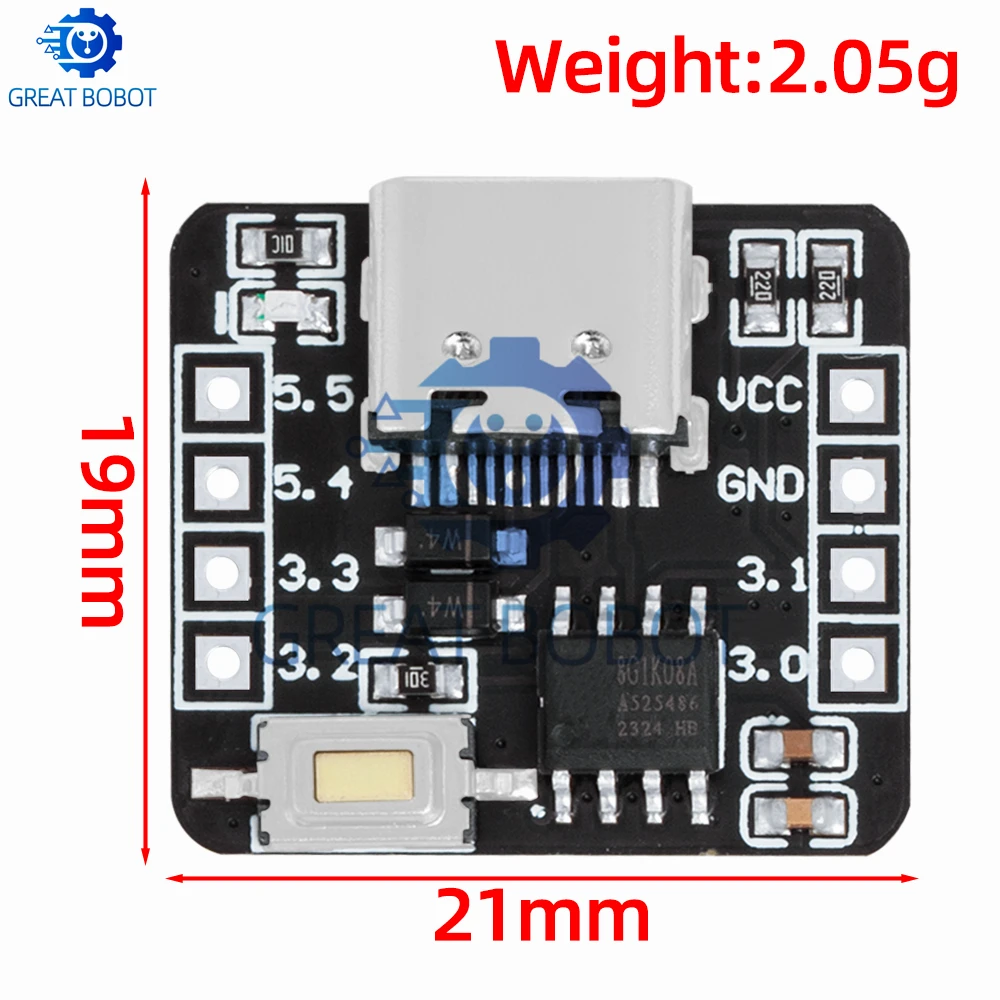 STC8G1K08A Core Board-ontwikkelbord: op zichzelf staande ADC, 51 microcontroller in 8-pins module