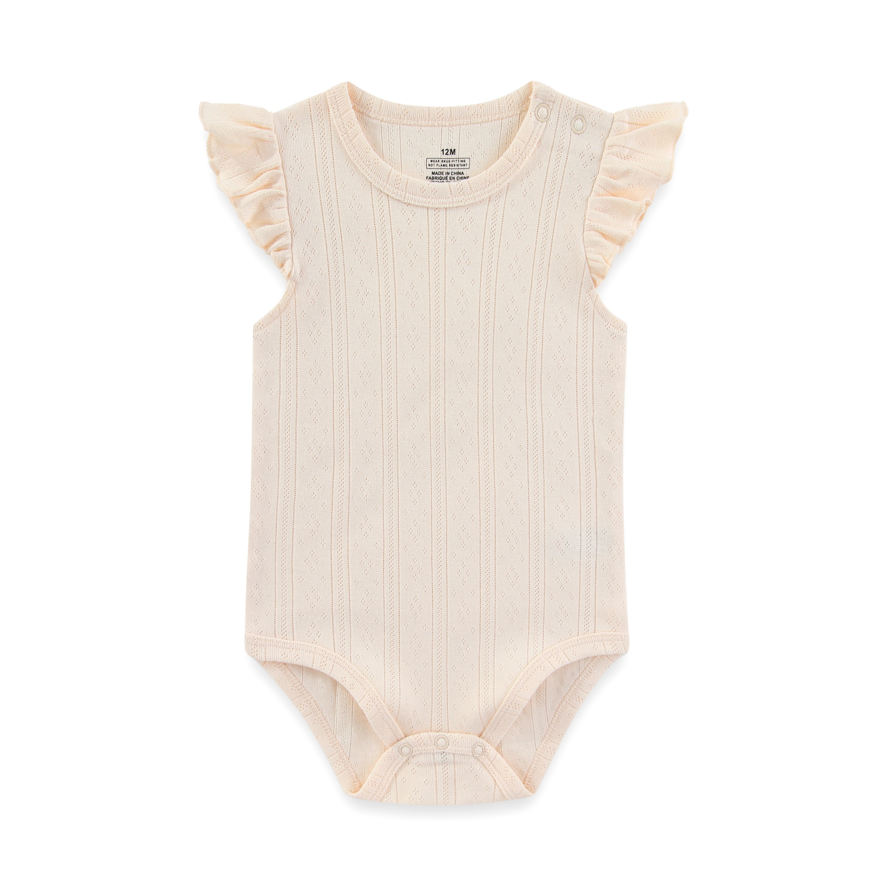 1 Piece Cartoon Cute Baby Girl Sleeveless Bodysuits 0-12 Months Flower Flying Sleeve Onesies Summer Infant Clothes
