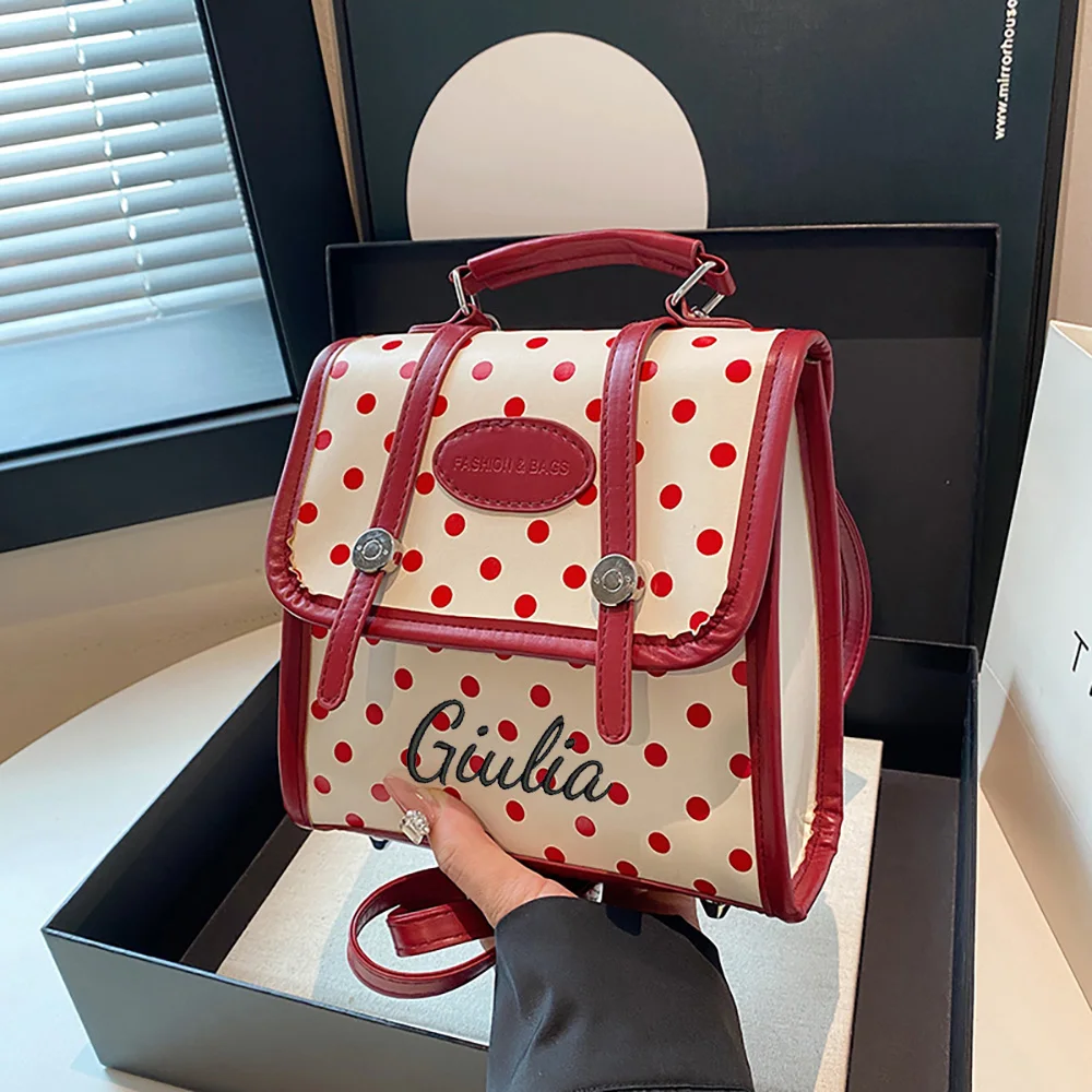 

Корейская версия дорожной сумки для отдыха, сумки с вышивкой на заказ, новый простой женский рюкзак осень 2024, маленькая дизайнерская сумка