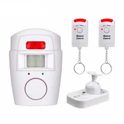 Mini alarme com controle remoto sem fio com sensor de movimento infravermelho IR, sirene anti-roubo, detector para segurança doméstica, 105dB