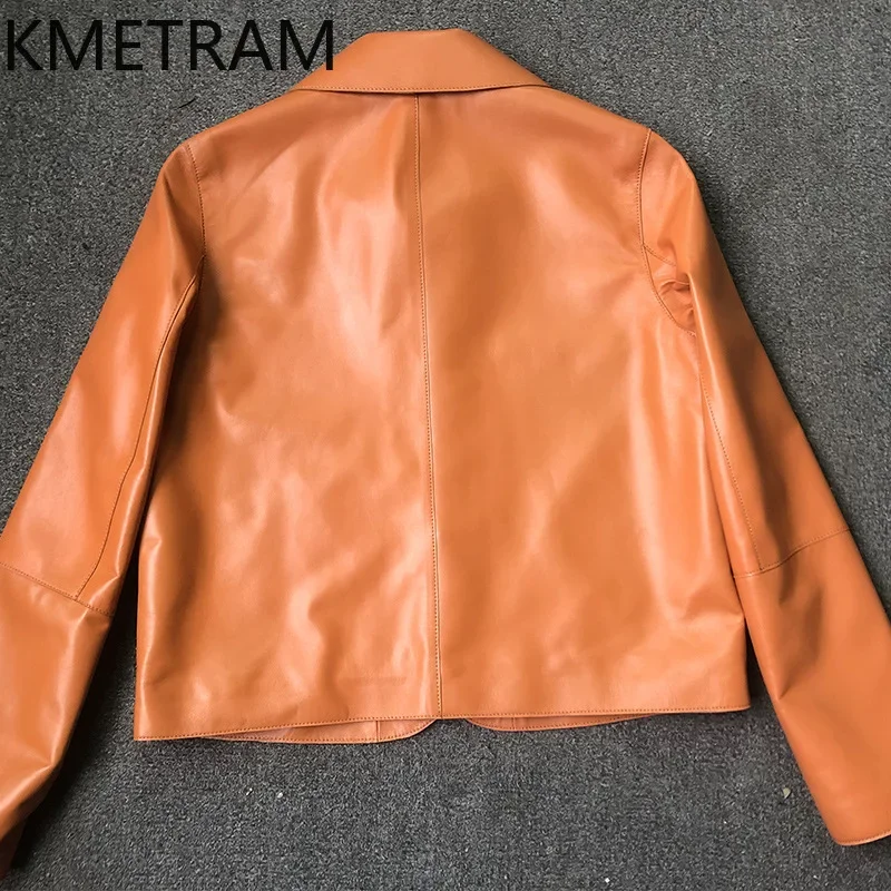 100 % Schaffell-Echtlederjacke für Damen, modische kurze Jacken, 2024, Herbst-Winter-Damenbekleidung, Slim-Fit-Oberbekleidung, Majaбка