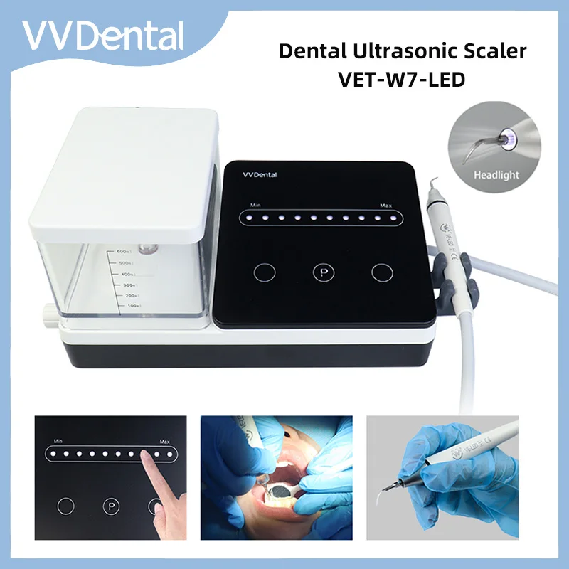 

VVDental Ultrasonic Scaler Machine With Led Light 600ml Water Supply Bottle Remove Tooth Calculus Smoke Stains Dental Equipment