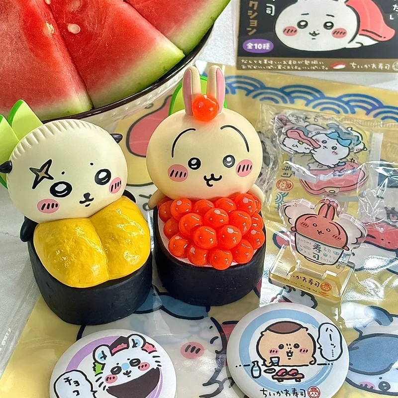 

Genuine Chiikawa Sushi Series Blind Box Figurines New Usaqi Peripheral Toys Desktop Decor Room Accessories Birthday Gifts Lovely