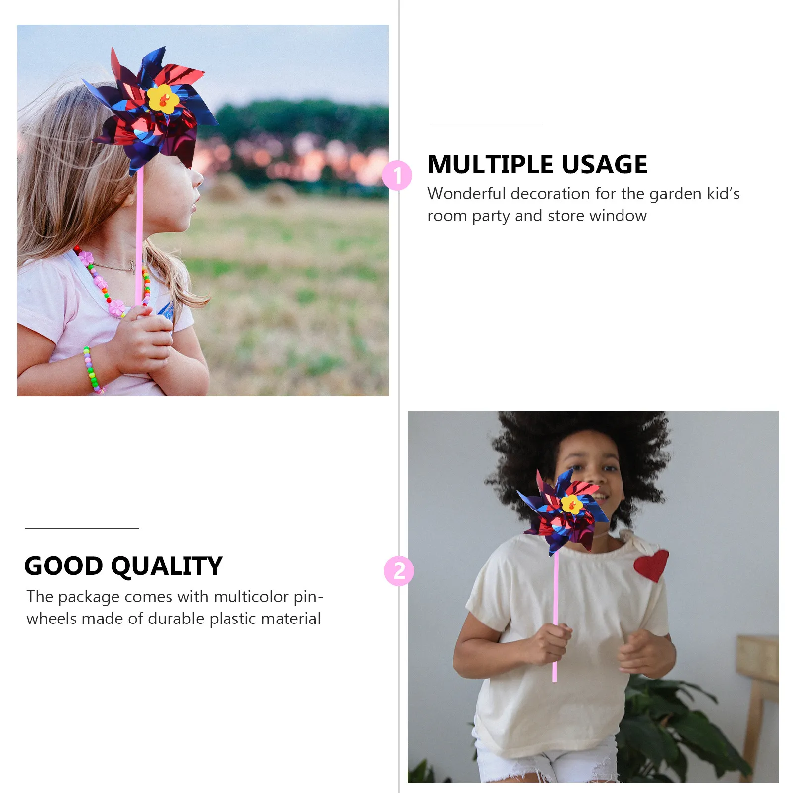 20Pcs Realistic Plastic Rainbow Pinwheel DIY Windmill Set for Children Garden Decoration Kid Room Party Window Outdoor Wind Play