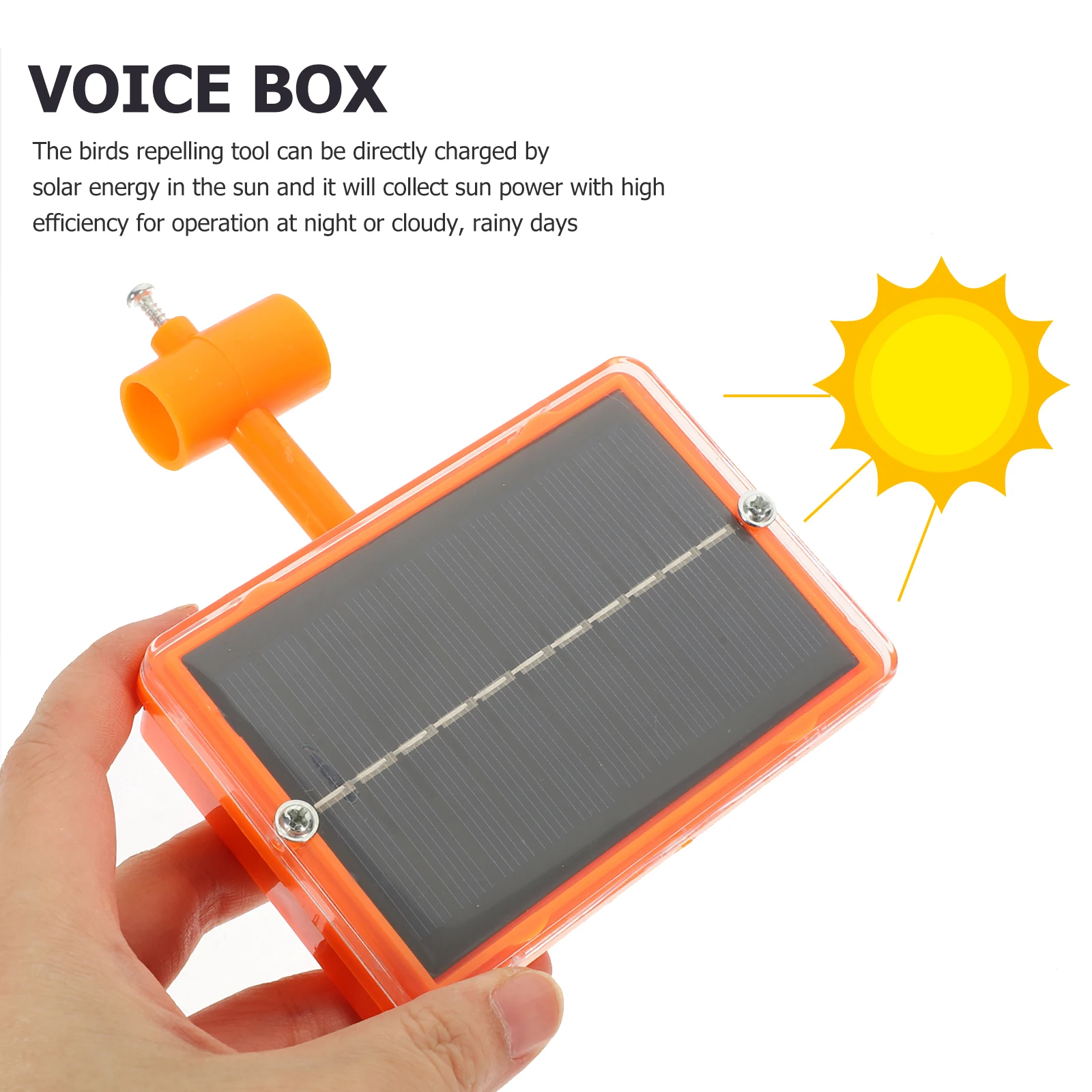 

1Pcs Solar Powered Bird Repeller Voice Box Waterproof Deterrent Device for Garden Lawn Voice