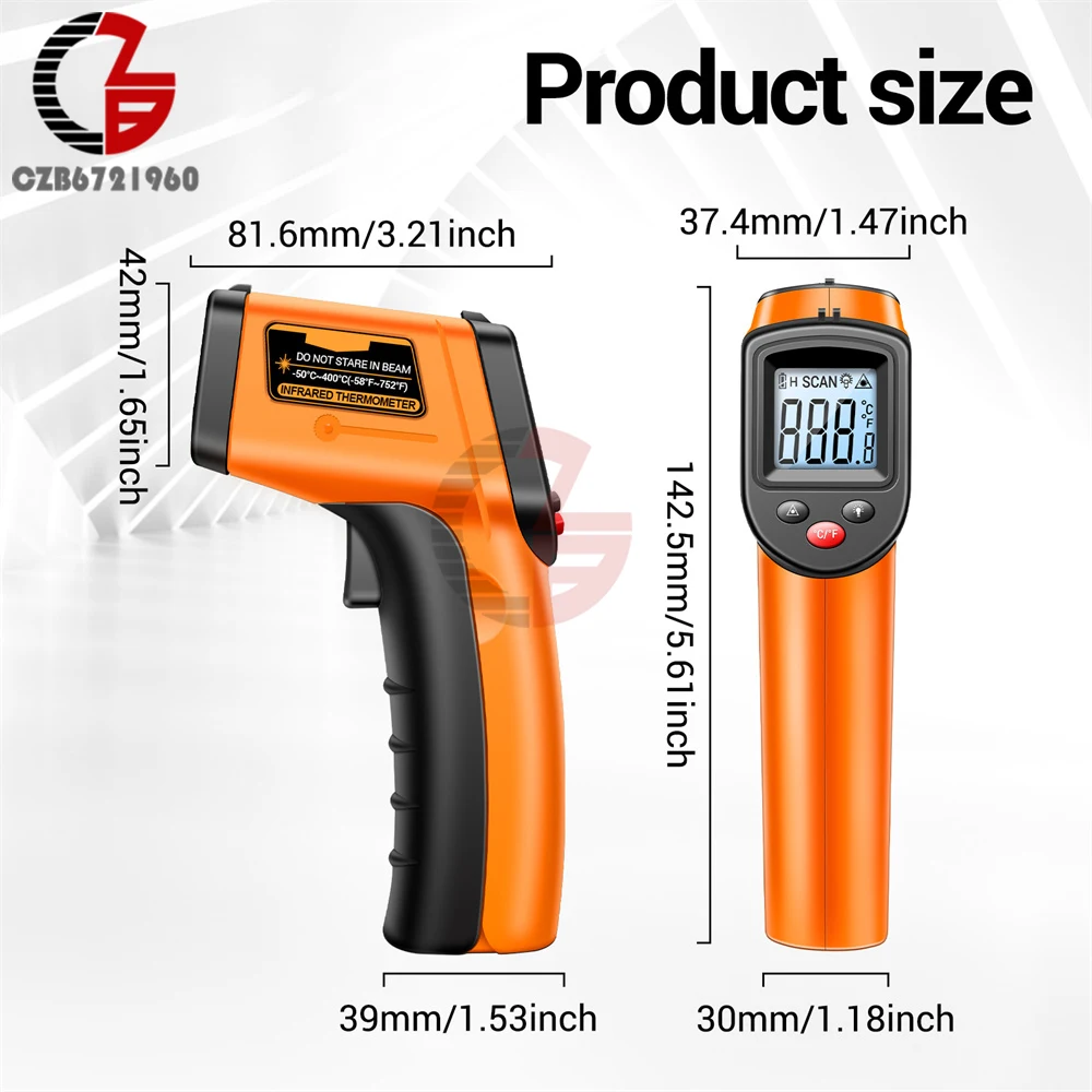 Imagem -06 - Termômetro Infravermelho Digital sem Contato Laser de Precisão Industrial Medidor de Temperatura Pirômetro Ferramenta Instrumento