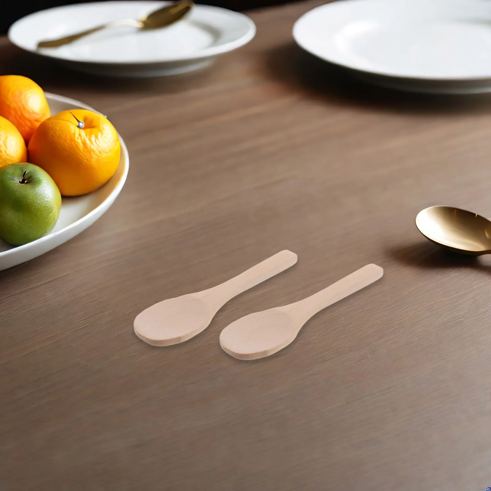 

20Pcs Natural Unpainted Wood Spoons Hand Polished Round Mini Sugar Spice Dessert Spoons Reusable Wooden Teaspoons Kitchen