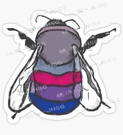 Homosexual Bee Stickers | Vinyl | Car Bumpers, Windows, Laptops, Water Bottles, Books, and Other Stickers | Waterproof