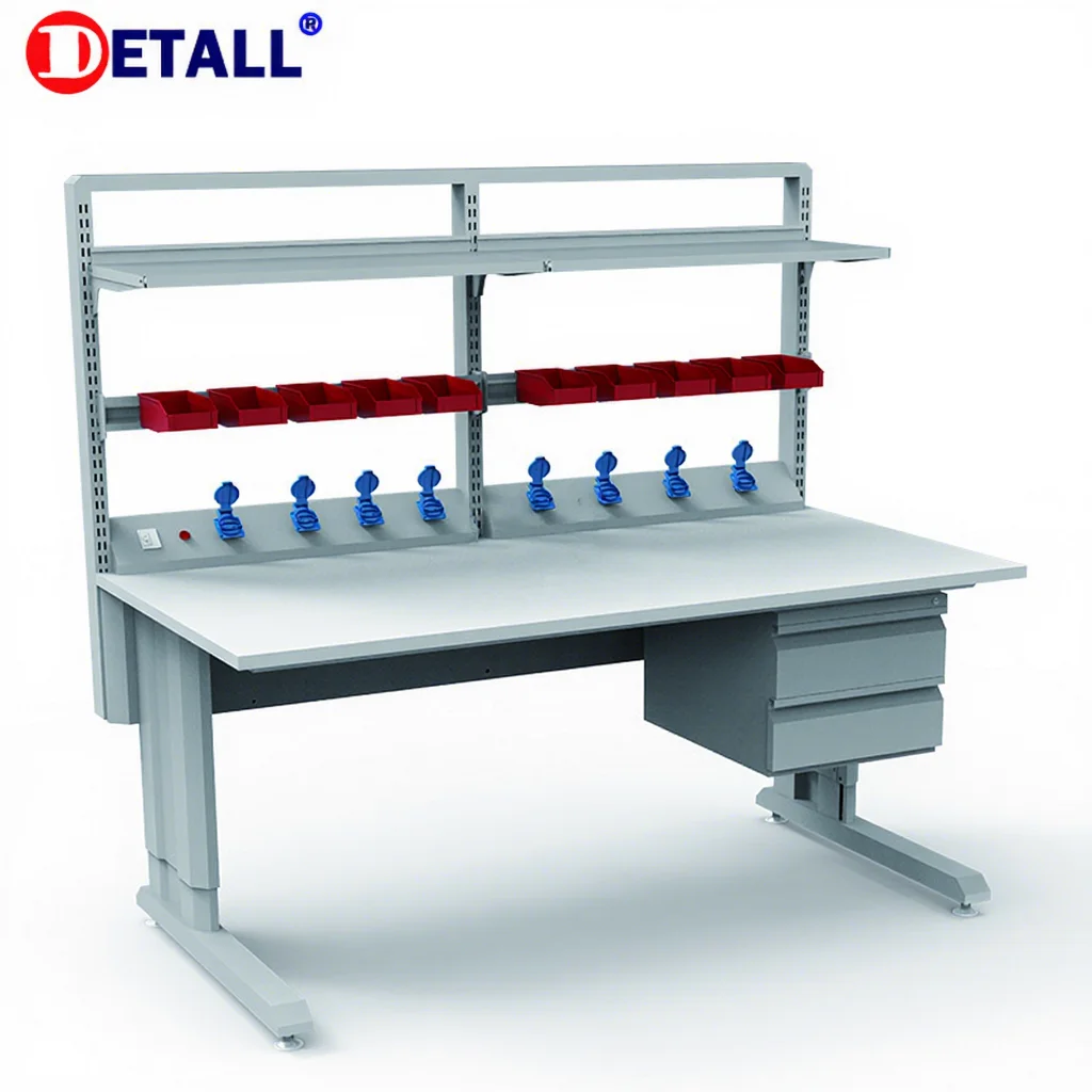 ESD Safe Modular Cold Rolled Steel Workbench for Automotive Electronics Manufacturing and Testing Warehouse Use Worktable Pro