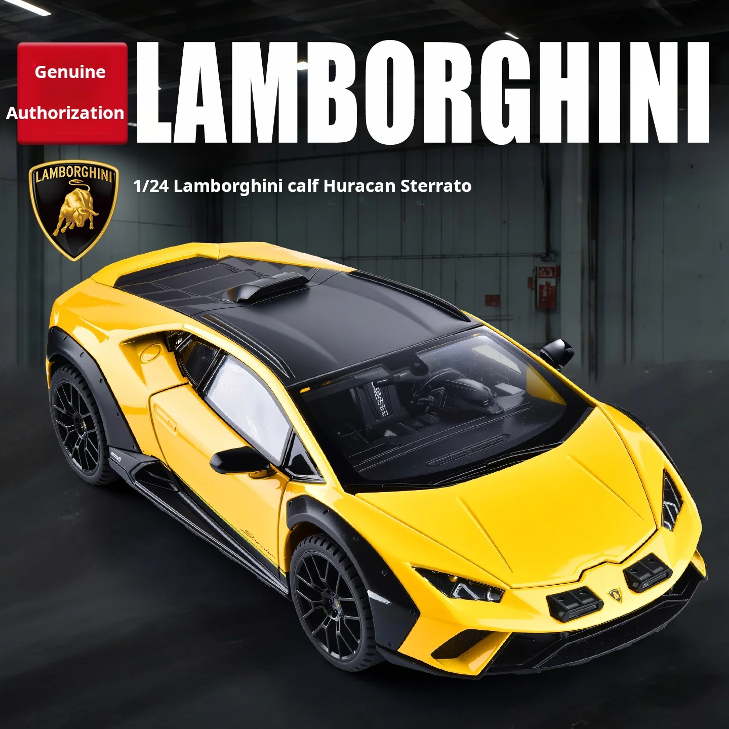 

Масштабная модель суперкара Lamborghini Huracan 1:24 из сплава, со светом и звуком, игрушечная машинка для мальчиков, коллекционная, декоративная, с рулевым управлением