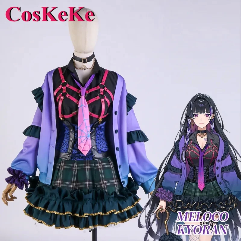 CosKeKe Meloco Kyoran Cosplay Anime Vtuber Nijisanji XSOLEIL Kostüm Süße Nifty Schöne Kleid Halloween Party Rolle Spielen Kleidung