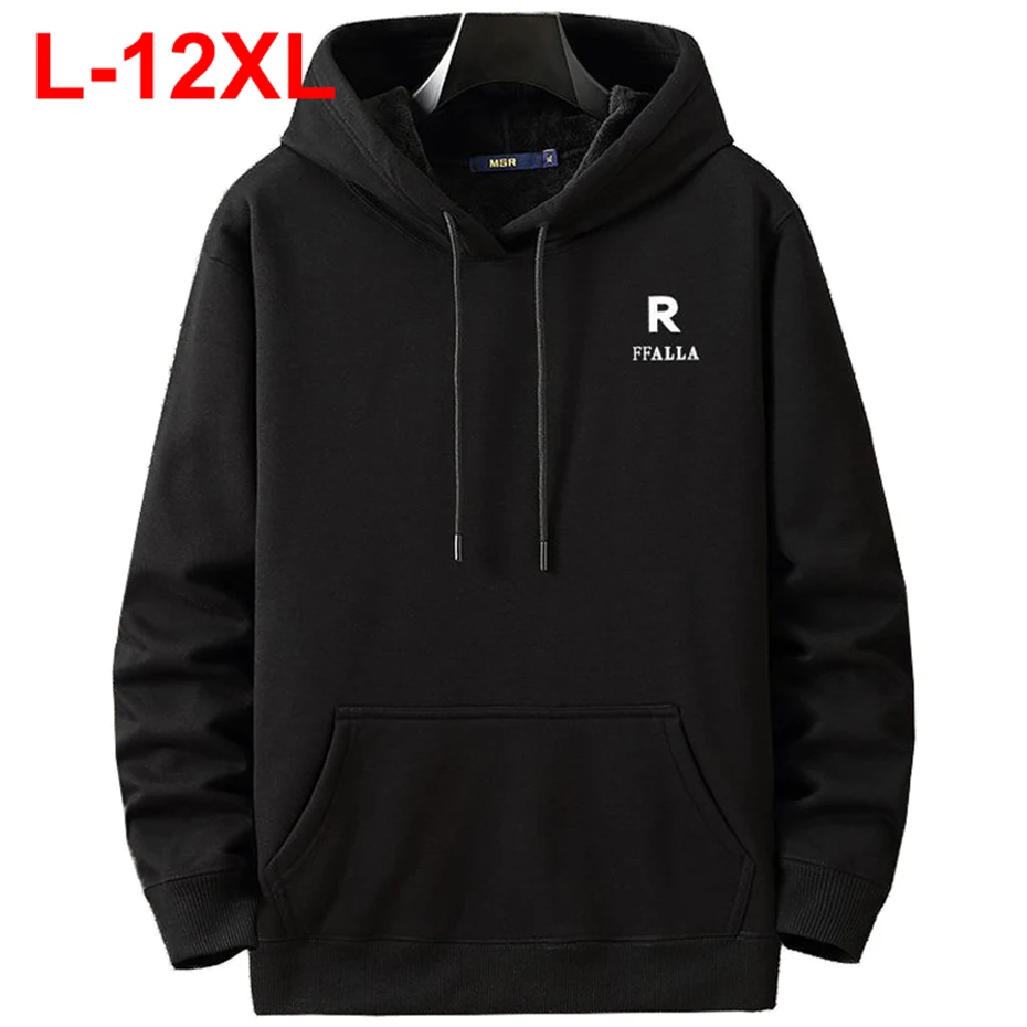 

12XL толстовки больших размеров для мужчин осень-зима утепленная плюшевая толстовка мужские большие размеры 9XL 10XL пуловеры кофты