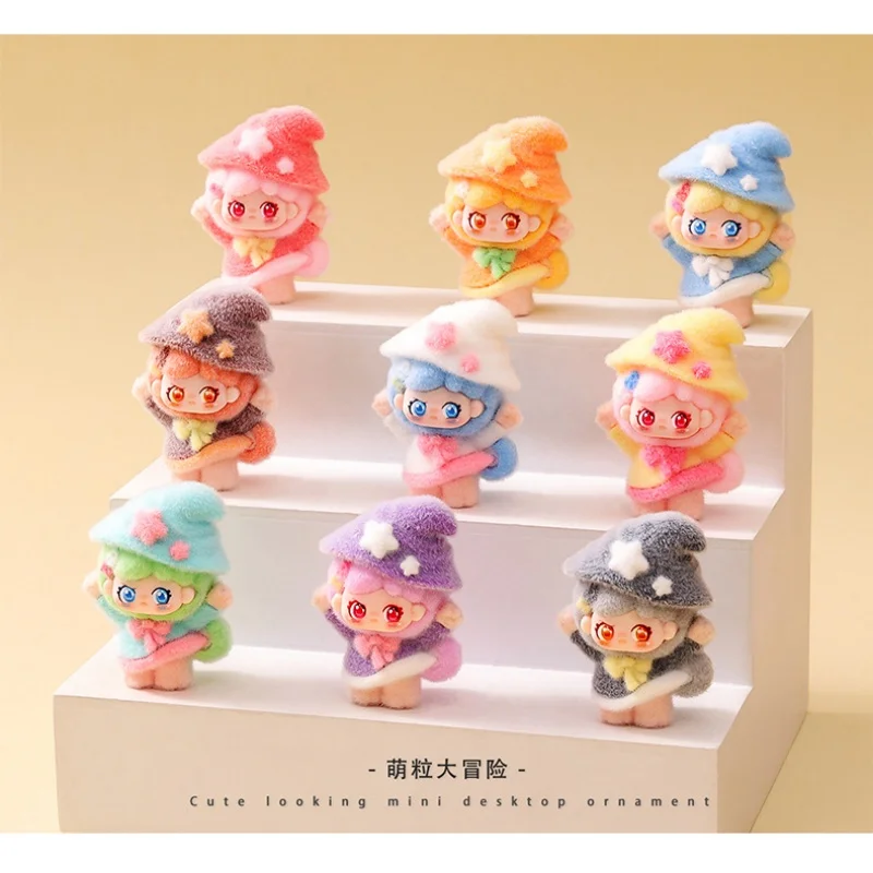 kawaii Star Hat Flocking blind box Cute Mini Doll ornaments resin crafts high-end niche desk decorations For  Gift