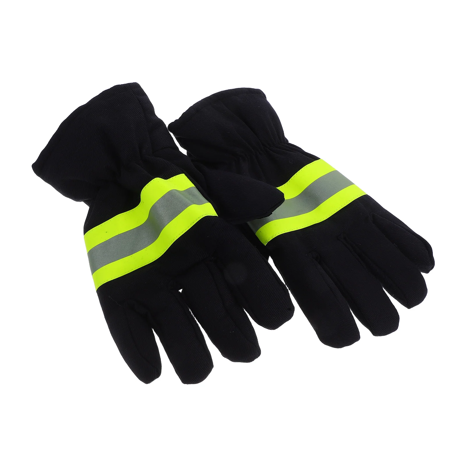 1Pair Firefighter Gloves Heat-Resistant Flame-Resistant Designed for Emergency Safety Gloves High Temperature